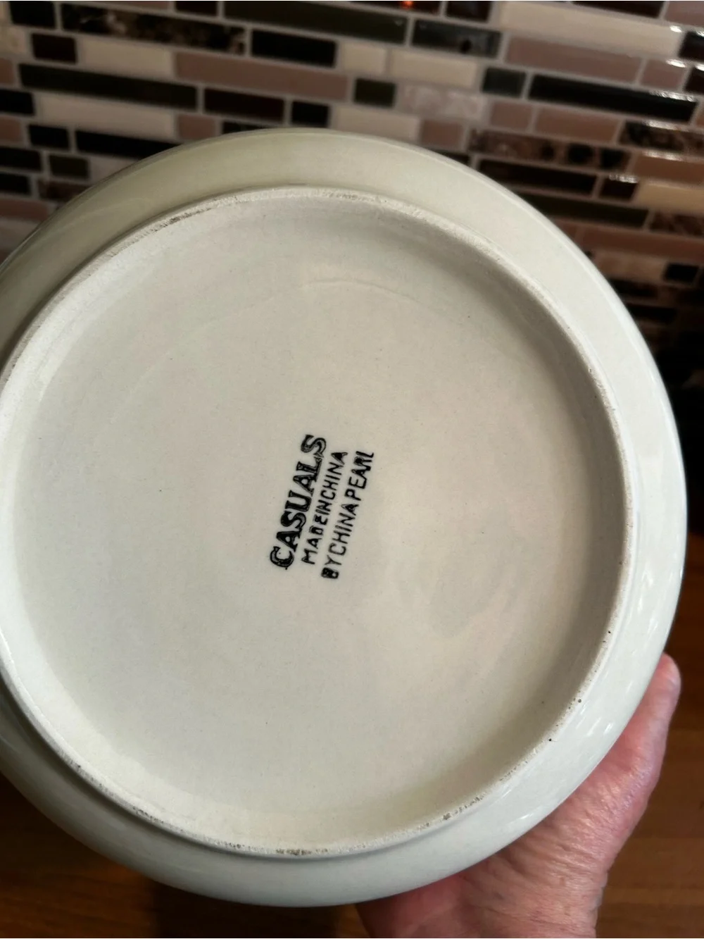 White Ceramic Casserole Dish with Apple Motif and Green Trim